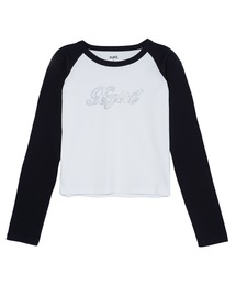 X-girl | RHINESTONE SCRIPT LOGO L/S RAGLAN BABY TEE(Tシャツ/カットソー)