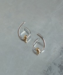 コンビネーション メタル ビーズ ピアス