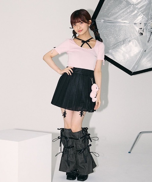 lilLilly（リルリリー）の「オーガンジーチェックプリーツスカート