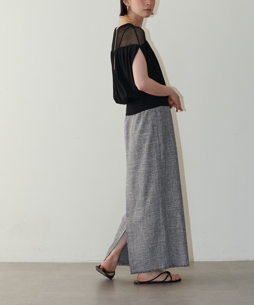 LARUTA(ラルータ)の「【LARUTA】麻調合繊ナローフリンジスカート(スカート・レディース・ピンク/ベージュ/ブラック/オレンジ・FREE)」の17枚目の写真