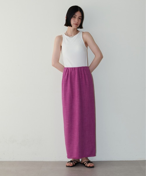 LARUTA(ラルータ)の「【LARUTA】麻調合繊ナローフリンジスカート(スカート・レディース・ピンク/ベージュ/ブラック/オレンジ・FREE)」の11枚目の写真