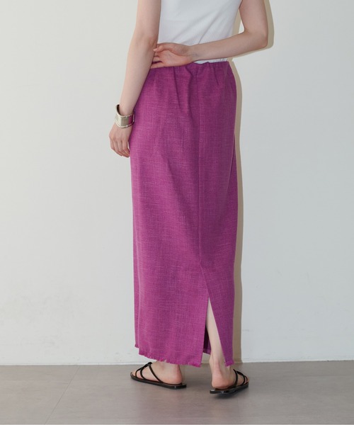 LARUTA(ラルータ)の「【LARUTA】麻調合繊ナローフリンジスカート(スカート・レディース・ピンク/ベージュ/ブラック/オレンジ・FREE)」の12枚目の写真