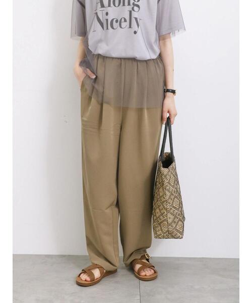 Samansa Mos2 blue（サマンサモスモスブルー）の「【接触冷感】タックイージーパンツ（その他パンツ・レディース・シルバーグレー/ブルー/カーキ/ブラック・F）」の3枚目の写真