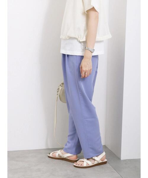 Samansa Mos2 blue（サマンサモスモスブルー）の「【接触冷感】タックイージーパンツ（その他パンツ・レディース・シルバーグレー/ブルー/カーキ/ブラック・F）」の11枚目の写真