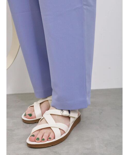 Samansa Mos2 blue（サマンサモスモスブルー）の「【接触冷感】タックイージーパンツ（その他パンツ・レディース・シルバーグレー/ブルー/カーキ/ブラック・F）」の7枚目の写真