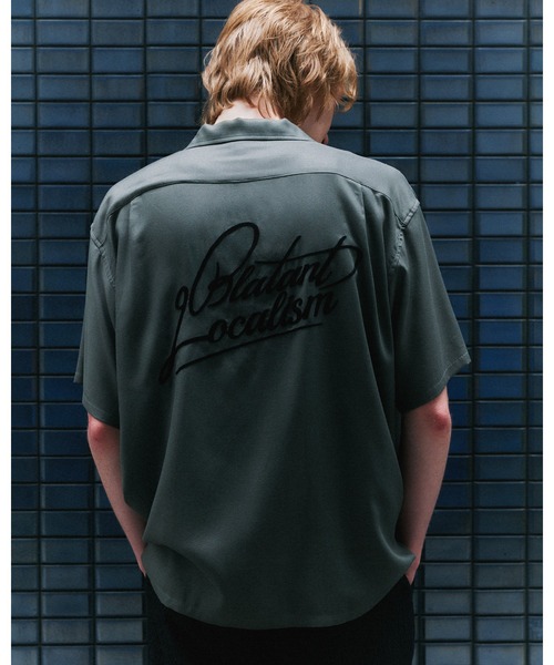CALEE(キャリー)の「EMBROIDERY "BLATANT LOCALISM" OPEN COLLAR SH(シャツ/ブラウス・メンズ・グレー/ブラック/グリーン・MEDIUM/LARGE/X-LARGE/SMALL)」の7枚目の写真