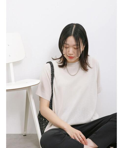 Samansa Mos2 blue（サマンサモスモスブルー）の「【マシンウォッシャブル】麻タッチニットドルマンプルオーバー（ニット/セーター・レディース・ネイビー/キナリ/ブラック・F）」の22枚目の写真