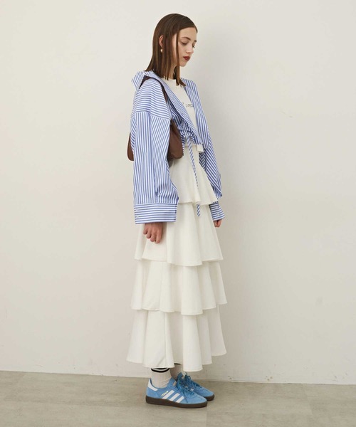 VIOLETTA（ヴィオレッタ）の「クロップドオーバーシャツ（シャツ/ブラウス・レディース・グレー/ベージュ/アイボリー/ネイビー・FREE）」の8枚目の写真