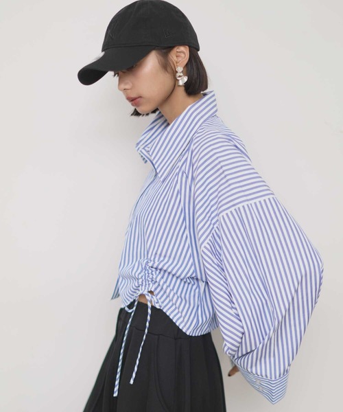 VIOLETTA（ヴィオレッタ）の「クロップドオーバーシャツ（シャツ/ブラウス・レディース・グレー/ベージュ/アイボリー/ネイビー・FREE）」の15枚目の写真