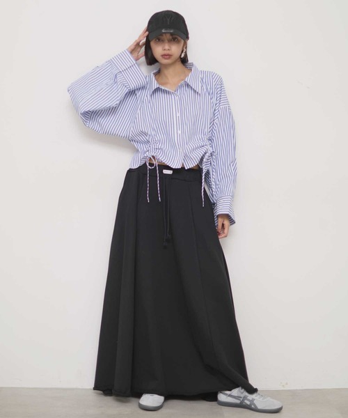 VIOLETTA クロップドオーバーシャツ VIOLETTA ブラウス シャツ クロップドオーバーシャツ レディース