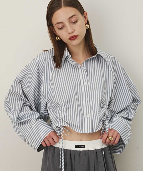 VIOLETTA クロップドオーバーシャツ クロップドオーバーシャツ（シャツ/ブラウス）｜VIOLETTA