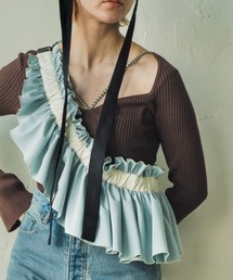 新品⚫︎ORIÉNT MILLINERY 【ドーラメロウ】フリルバッグ グレー ORIÉNT MILLINERY 【ドーラメロウ】フリルバッグ グレー