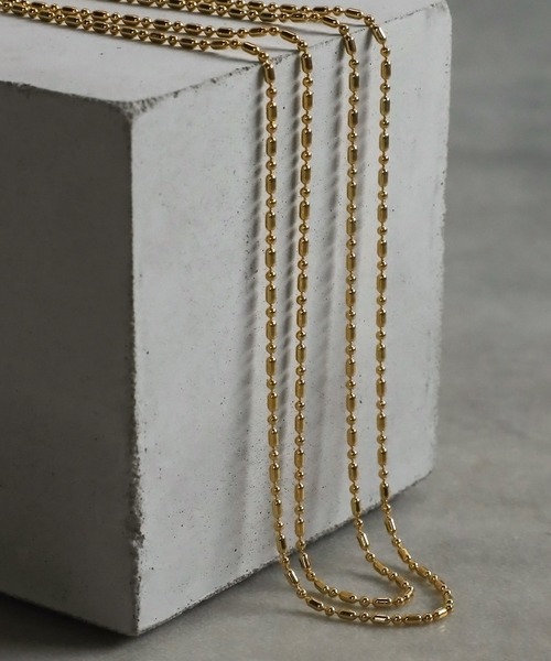 Bonjour Sagan（ボンジュールサガン）の「ミックスカットボール二連ネックレス（ネックレス・レディース・ゴールド・FREE）」の4枚目の写真