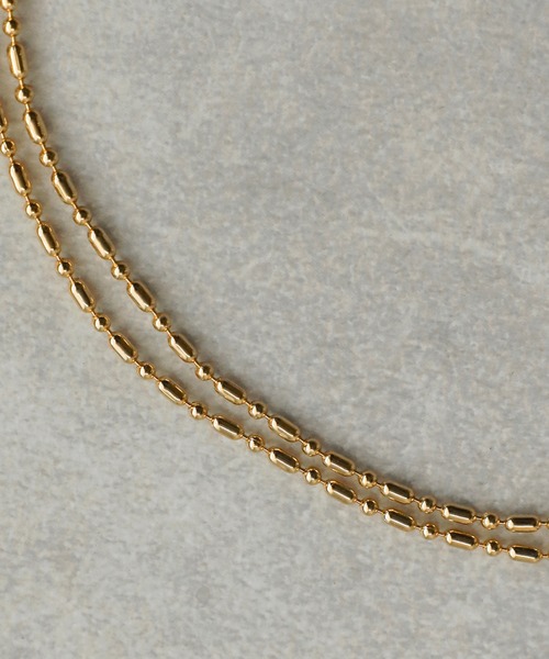 Bonjour Sagan（ボンジュールサガン）の「ミックスカットボール二連ネックレス（ネックレス・レディース・ゴールド・FREE）」の6枚目の写真