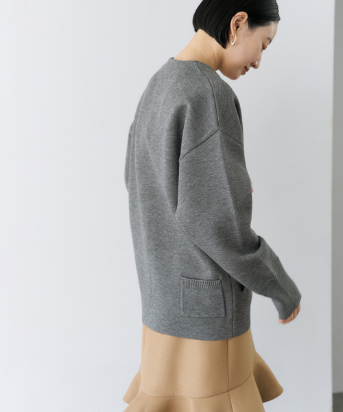 VERMEIL par iena グレー カーディガン　新品タグ付き セール】wool ダブルフェイスニットカーディガン（カーディガン/ボレロ