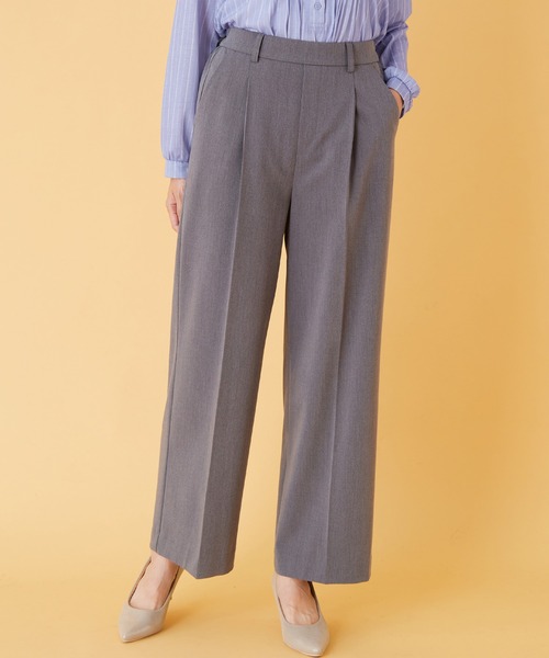 BELLUNA PLUS(ベルーナ)の「サマ見え!美脚タック使いワイドパンツ65(その他パンツ・レディース・杢グレー/カーキ/アイボリー/ブラック・X-LARGE/LARGE/MEDIUM/SMALL)」の6枚目の写真
