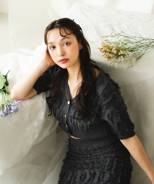fupel（フぺル）の「【SET】jacquard fringe knit setup