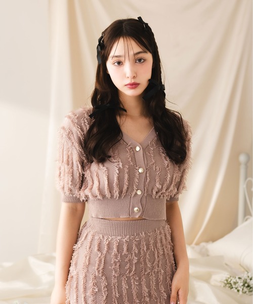 fupel（フぺル）の「【SET】jacquard fringe knit setup