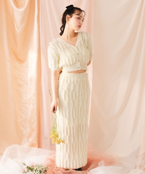 fupel（フぺル）の「【SET】jacquard fringe knit setup