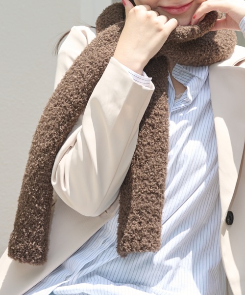 paravion(パラビオン)の「ブークレーマフラー(マフラー・レディース・ブラウン/グレー/アイボリー・FREE)」の8枚目の写真