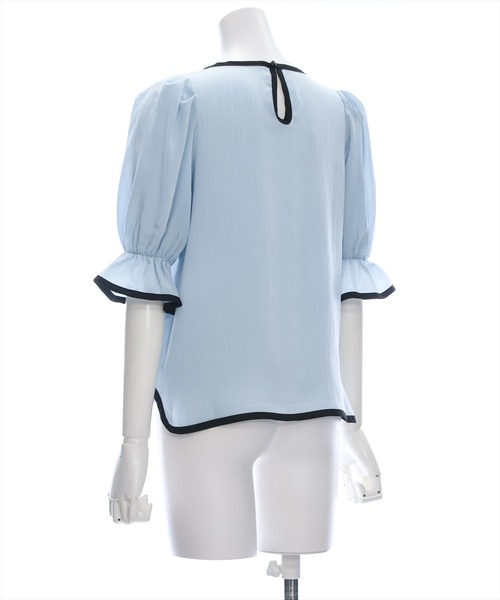 clear（クリア）の「配色キャンディースリーブブラウス［オフィスカジュアル 着回し抜群 大人］≪再入荷≫（シャツ/ブラウス・レディース・ブラック/ブルーグレー/アイボリー・F）」の13枚目の写真