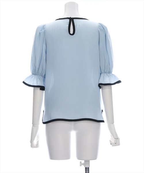 clear（クリア）の「配色キャンディースリーブブラウス［オフィスカジュアル 着回し抜群 大人］≪再入荷≫（シャツ/ブラウス・レディース・ブラック/ブルーグレー/アイボリー・F）」の14枚目の写真