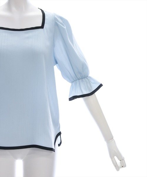 clear（クリア）の「配色キャンディースリーブブラウス［オフィスカジュアル 着回し抜群 大人］≪再入荷≫（シャツ/ブラウス・レディース・ブラック/ブルーグレー/アイボリー・F）」の15枚目の写真