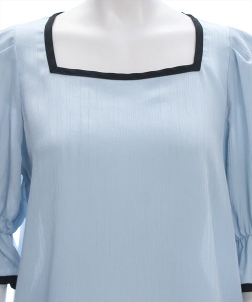 clear（クリア）の「配色キャンディースリーブブラウス［オフィスカジュアル 着回し抜群 大人］≪再入荷≫（シャツ/ブラウス・レディース・ブラック/ブルーグレー/アイボリー・F）」の18枚目の写真