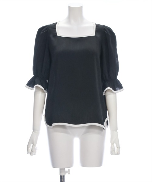 clear（クリア）の「配色キャンディースリーブブラウス［オフィスカジュアル 着回し抜群 大人］≪再入荷≫（シャツ/ブラウス・レディース・ブラック/ブルーグレー/アイボリー・F）」の20枚目の写真