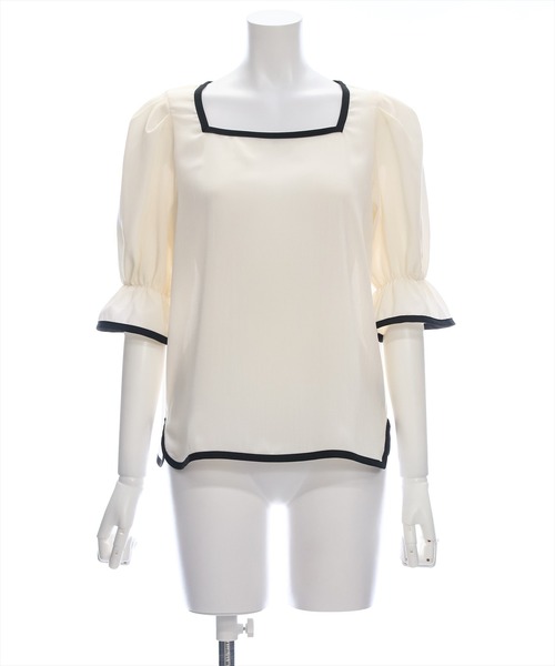 clear（クリア）の「配色キャンディースリーブブラウス［オフィスカジュアル 着回し抜群 大人］≪再入荷≫（シャツ/ブラウス・レディース・ブラック/ブルーグレー/アイボリー・F）」の21枚目の写真