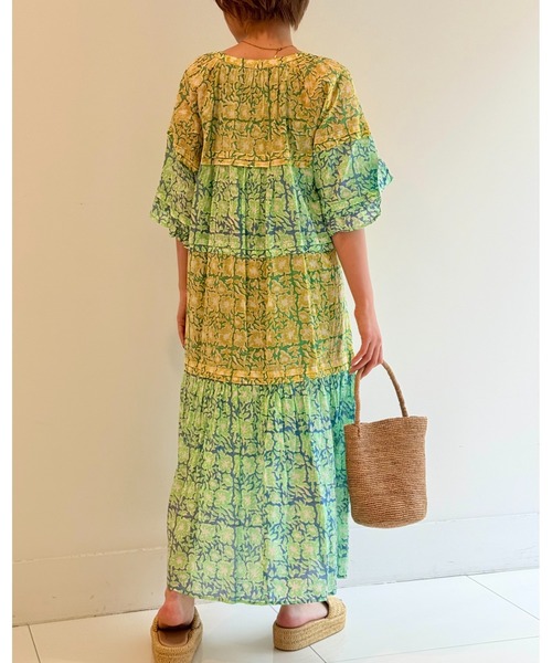 sara mallika(サラ マリカ)の「CTN BLOCK FLOWER PRT FRILL DRESS(ワンピース・レディース・イエロー/ブルー・S)」の12枚目の写真
