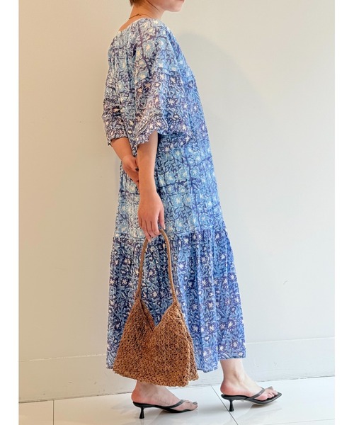 sara mallika(サラ マリカ)の「CTN BLOCK FLOWER PRT FRILL DRESS(ワンピース・レディース・イエロー/ブルー・S)」の7枚目の写真