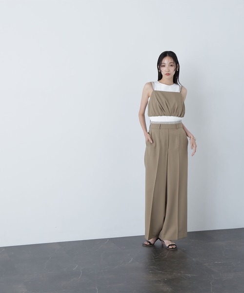NATURAL BEAUTY BASIC(ナチュラルビューティーベーシック)の「◇ビスチェ&レイヤードライクパンツ(パンツドレス・レディース・チャコールグレー/ベージュ・MEDIUM)」の20枚目の写真