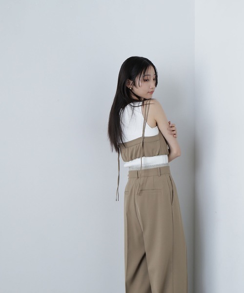 NATURAL BEAUTY BASIC(ナチュラルビューティーベーシック)の「◇ビスチェ&レイヤードライクパンツ(パンツドレス・レディース・チャコールグレー/ベージュ・MEDIUM)」の21枚目の写真