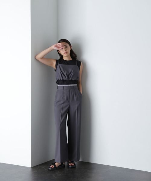 NATURAL BEAUTY BASIC(ナチュラルビューティーベーシック)の「◇ビスチェ&レイヤードライクパンツ(パンツドレス・レディース・チャコールグレー/ベージュ・MEDIUM)」の9枚目の写真