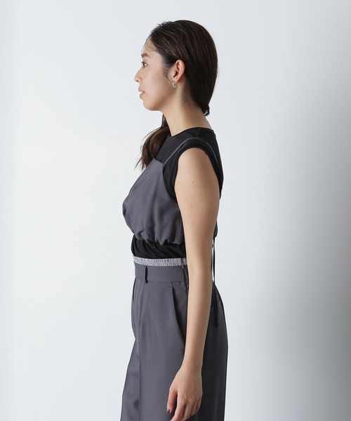 NATURAL BEAUTY BASIC(ナチュラルビューティーベーシック)の「◇ビスチェ&レイヤードライクパンツ(パンツドレス・レディース・チャコールグレー/ベージュ・MEDIUM)」の10枚目の写真