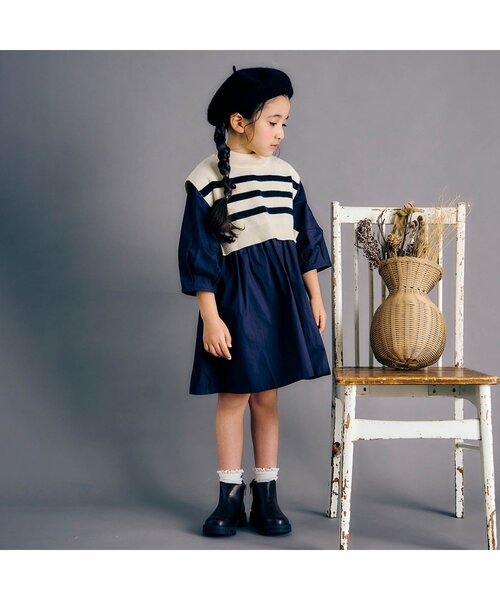 Ampersand（アンパサンド）の「【UVカット】フェルトベレー（ハンチング/ベレー帽・キッズ・ベージュ/チャコール/ブラック/アイボリー・48/50/52/54/56）」の8枚目の写真