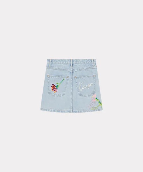 KENZO(ケンゾー)の「【KENZO/ケンゾー】KENZO DRAWN FLOWERS MINI SKIRT/フラワーデニムミニスカート(デニムスカート・レディース・ライトブルー・25)」の2枚目の写真