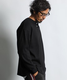 The DUFFER of ST.GEORGE | RELAX FIT WAFFLE HENLEY NECK L/S TEE：リラックスフィット ワッフル ヘンリーネック ロンTEE(Tシャツ/カットソー)