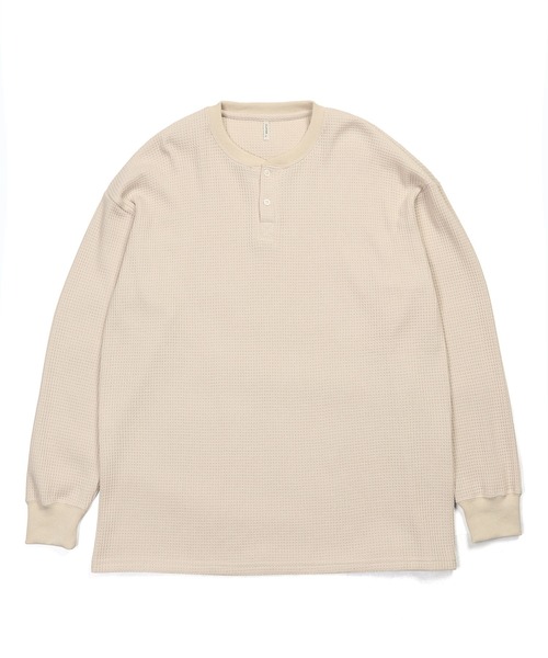 愛用 WAFFLE FIT セール】RELAX HENLEY TEE：リラックス L/S NECK トップス