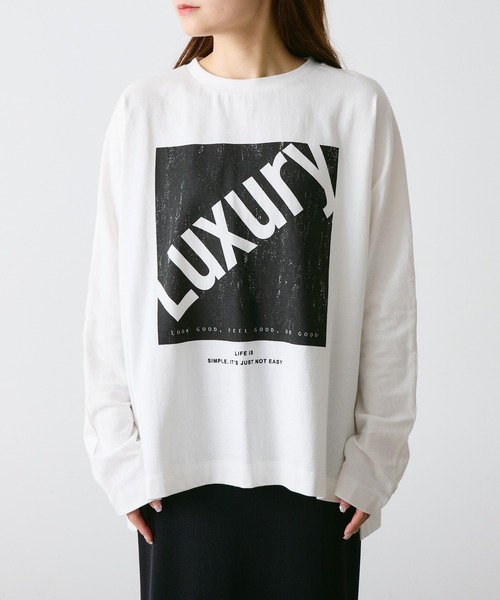 PUAL CE CIN(ピュアルセシン)の「【WEB限定カラーあり】LUXURYプリントロンT(Tシャツ/カットソー・レディース・アイボリー/チャコールグレー/オフホワイト・FREE)」の13枚目の写真