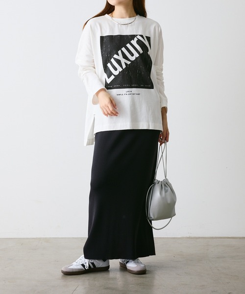 PUAL CE CIN(ピュアルセシン)の「【WEB限定カラーあり】LUXURYプリントロンT(Tシャツ/カットソー・レディース・アイボリー/チャコールグレー/オフホワイト・FREE)」の20枚目の写真