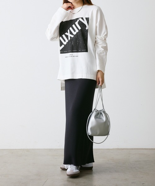 PUAL CE CIN(ピュアルセシン)の「【WEB限定カラーあり】LUXURYプリントロンT(Tシャツ/カットソー・レディース・アイボリー/チャコールグレー/オフホワイト・FREE)」の21枚目の写真