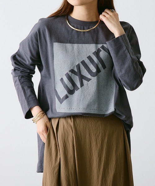 PUAL CE CIN(ピュアルセシン)の「【WEB限定カラーあり】LUXURYプリントロンT(Tシャツ/カットソー・レディース・アイボリー/チャコールグレー/オフホワイト・FREE)」の17枚目の写真