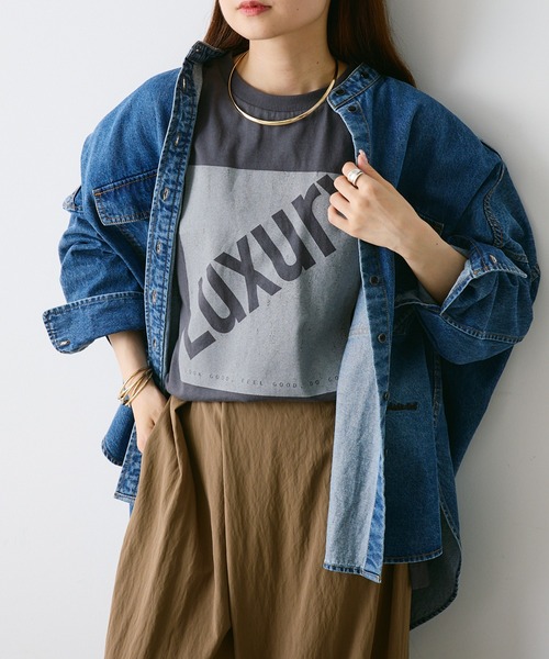 PUAL CE CIN(ピュアルセシン)の「【WEB限定カラーあり】LUXURYプリントロンT(Tシャツ/カットソー・レディース・アイボリー/チャコールグレー/オフホワイト・FREE)」の11枚目の写真