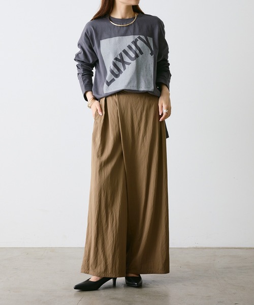 PUAL CE CIN(ピュアルセシン)の「【WEB限定カラーあり】LUXURYプリントロンT(Tシャツ/カットソー・レディース・アイボリー/チャコールグレー/オフホワイト・FREE)」の12枚目の写真