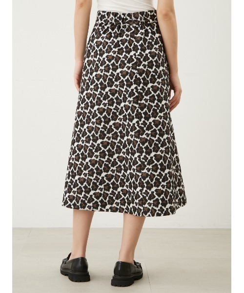 【セール】後ろゴムレオパードセミフレアスカート（スカート）｜Mila Owen（ミラオーウェン）