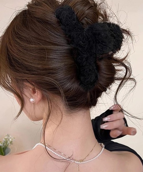 チュールフリルバンス/チュールヘアクリップ（バレッタ/ヘアクリップ