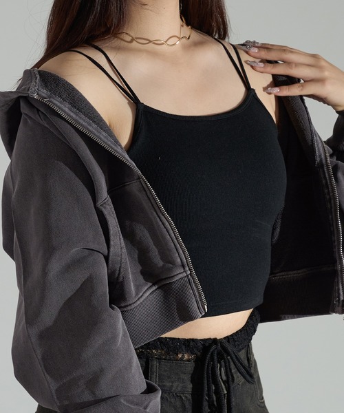 apres jour mignon(アプレジュールミニョン)の「ダブルストラップカップ付きキャミソール(キャミソール・レディース・アイボリー/ブラック/チャコールグレー/ブラック系その他/ナチュラル・フリー/X-LARGE)」の11枚目の写真