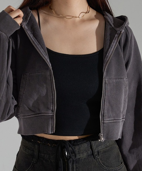 apres jour mignon(アプレジュールミニョン)の「ダブルストラップカップ付きキャミソール(キャミソール・レディース・アイボリー/ブラック/チャコールグレー/ブラック系その他/ナチュラル・フリー/X-LARGE)」の12枚目の写真